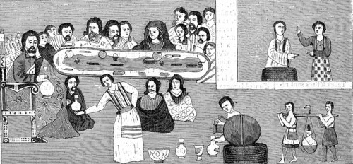 Abyssinia, the Wedding of Cana, Cana, fresco from the church of Towari, 1869, today Ethiopia,