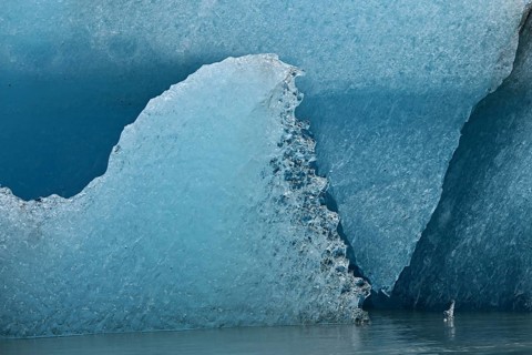 Close-up of ice formations from an iceberg, Alaska