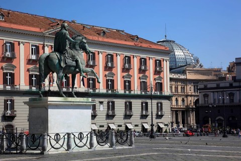 Palazzo Salerno in Piazza del Plebiscito, Naples, Campania, Italy, Europe