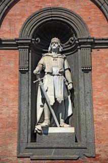 Statue of Rucciero il Normanno at the Palazzo Reale, Palace of the Viceroys, in Piazza del