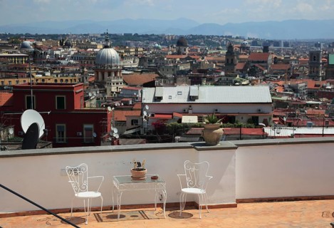 View from Castel Sant' Elmo of the old town of Naples, Campania, Italy, Europe