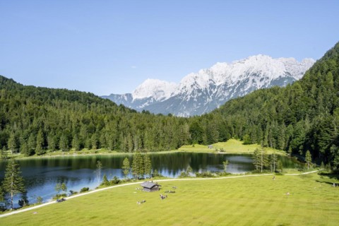 Ferchensee, back Karwendel, Bavaria, Germany, Europe