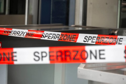 Restricted zone, barrier tape at Munich Airport