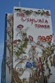 Ushuaia Tower of the Ushuaia Beach Club, Playa d'en Bossa, Ibiza, Balearic Islands, Spain, Europe