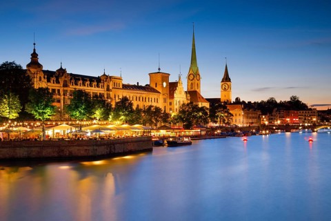 Fraumünster and St. Peter Church, Zurich, Switzerland, Europe