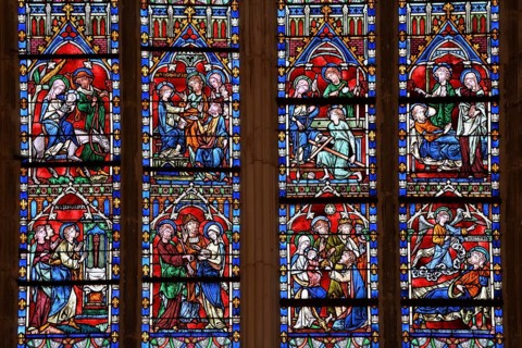 Stained glass windows of the Cathédrale Saint-Étienne, Auxerre, Département Yonne, Region