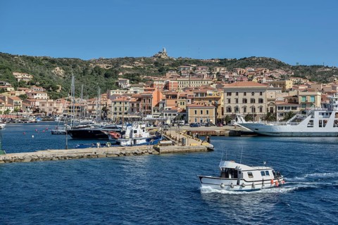Boats in harbor, La Maddalena, Sassari Province, Gallura region, Sardinia, Italy, Europe