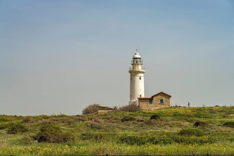 Lighthouse in Paphos Archaeological Park, Cyprus, Europe