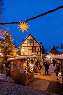 The Christmas market in the old village centre in Dresden Loschwitz, is organised annually by the