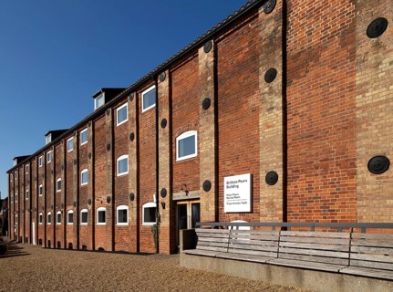 Britten Pears building opened 1979 in converted industrial buildings, Snape Maltings, Suffolk,