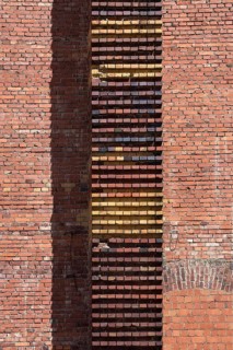 Detail of the masonry of the Congress Hall in the inner courtyard, unfinished National Socialist
