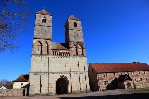 Ruin of the monastery church of St. Mary, Veßra Monastery, Hildburghausen County, Thuringia,