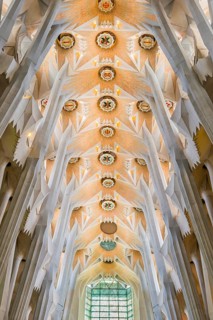 Interior of the Familia Sagrada, religion, Christianity, by the architect Antonio Gaudi in