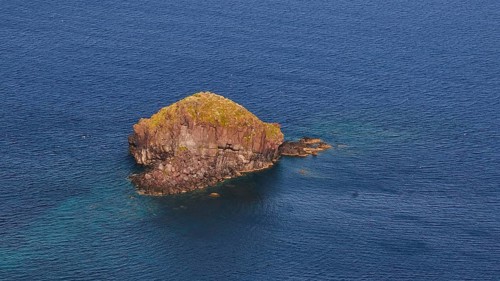 Rocky islet, near, Scoglio Faraglione, Spiaggia di Pollara, Pollara beach, Pollara, Salina, Aeolian