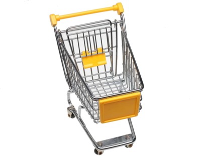 Small empty shopping trolley