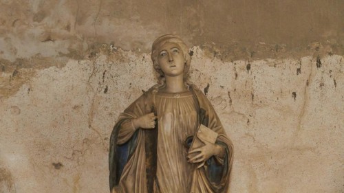 Interior of a church, figure of a saint, close, church, Chiesa di Santa Caterina, Montalbano
