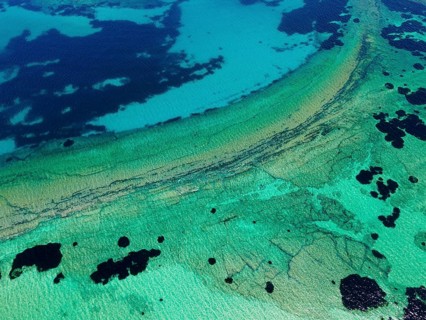 Aerial view, turquoise sea, Kriaritsi, Sithonia, Chalkidiki, Central Macedonia, Greece, Europe