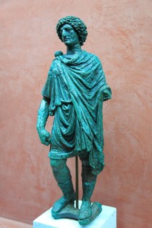 Bronze female figure, Museo Nacional de Arte Romano, national museum of Roman art, Merida,