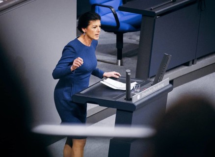 Sahra Wagenknecht, Non-attached Member, recorded during a debate in the German Bundestag on Epl 04,