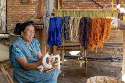 Teotitlan del Valle, Oaxaca, Mexico, Rural women in the Tlacolula Valley of Oaxaca benefit from a