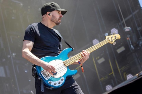 Adenau, Germany, 9 June 2024: H-Blockx (Stephan Gudze Hinz, bassist) play at Rock am Ring. The