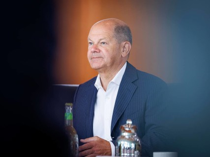 Olaf Scholz, Federal Chancellor, pictured at the start of a cabinet meeting in the Federal