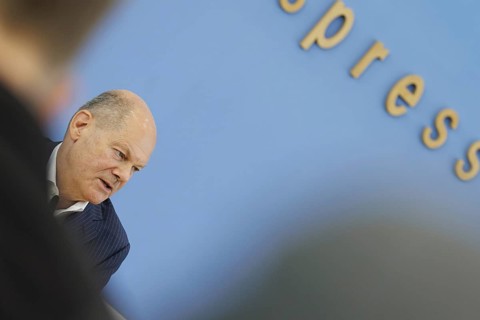 Olaf Scholz (SPD), Federal Chancellor, on his way to the Federal Press Conference, bpk, Federal