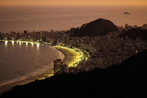 View from Sugarloaf Mountain to Copacabana in Rio de Janeiro. 21.07.2024. Photographed on behalf of