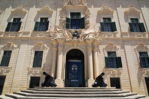 Auberge de Castille palace in city centre of Valletta, Malta completed in 1744