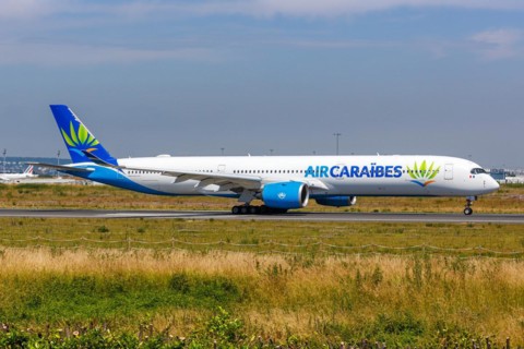 An Air Caraibes Airbus A350-1000 aircraft with the registration F-HMIL at Paris Orly Airport,