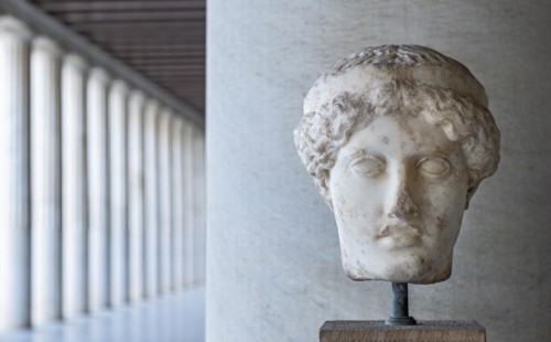 Head of Goddess Artemis, Stoa of Attalos, Ancient Agora of Athens, Greece, Europe