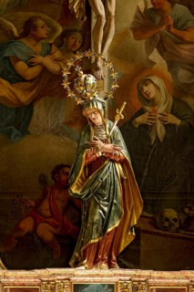 Madonna figure of the Sorrowful Mother, Mater Dolorosa, right side altar of the Maria Verkündigung
