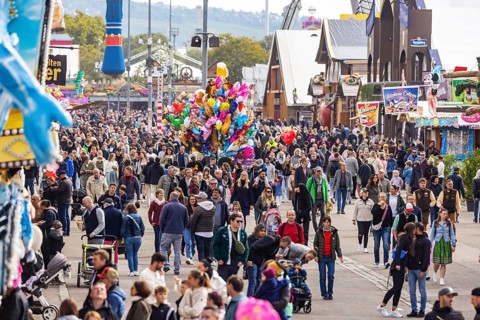 Folk festival in Stuttgart. The 177th Cannstatter Volksfest on the Wasen is one of the most