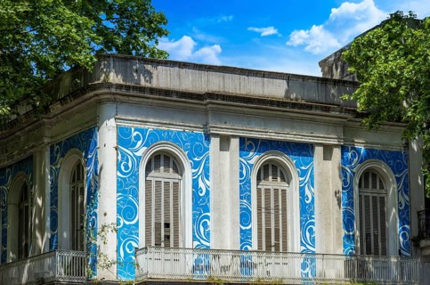 Uruguay, Montevideo streets and architecture in historic city center famous tourist attraction,
