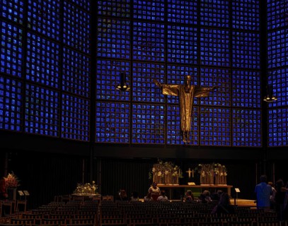 Altar in the new Kaiser Wilhelm Memorial Church, Berlin, Germany, Europe