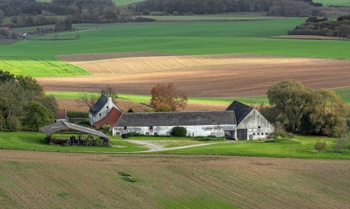 La Haye Sainte, square farm, farmstead, defended by Wellington's British troops during the 1815
