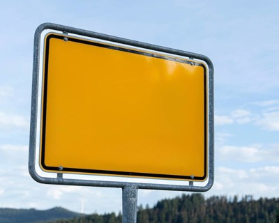 Template, board, empty place name sign