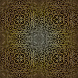 Geometric gold lace seamless pattern. Arabic tile lattice vector background.