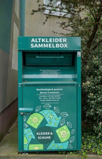 Used clothing container, Potsdamer Straße, Zehlendorf, Steglitz-Zehlendorf district, Berlin,