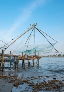 Chinese fishing nets, Fort Kochi, Cochin, Kerala, India, Asia
