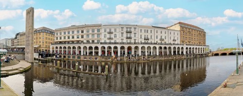 Alster Arcades Jungfernstieg Panorama Hamburg