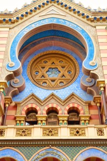 Exterior view of the Jubilee or Jerusalem Synagogue in Prague, Czech Republic, Europe