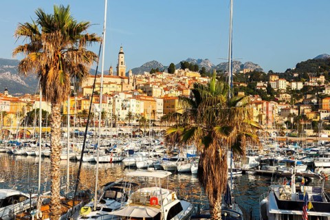 The town of Menton reflects, Côte d'Azur, Provence, France, Europe