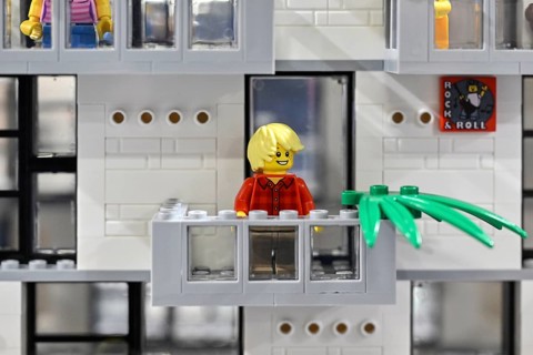 Lego apartment block with balcony