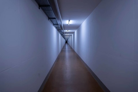 Illuminated Infinity Corridor in Switzerland