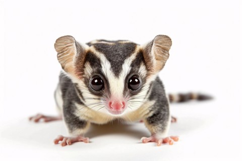 Cute sugar glider on white background. KI generiert, generiert, AI generated