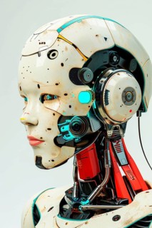 Beautiful female robot created with artificial intelligence, AI generated