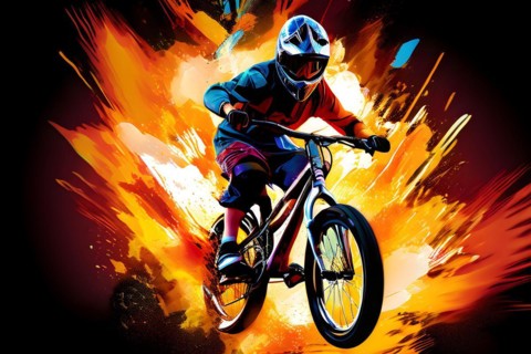 AI generated action packed bmx sports scene