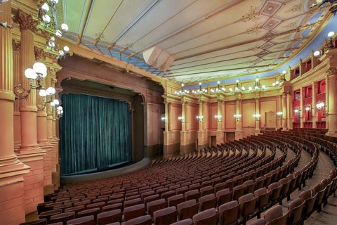 Auditorium, hall, interior view of the Richard Wagner Festival Theatre of the Bayreuth Festival on