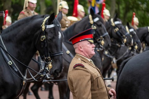 Military, Trooping the colour, Military parade in June in honour of the British monarch's birthday,